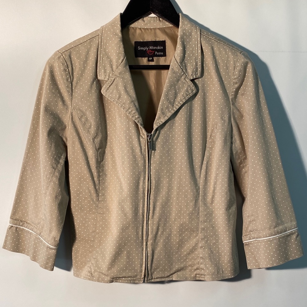 Beige Polka Dot Blazer